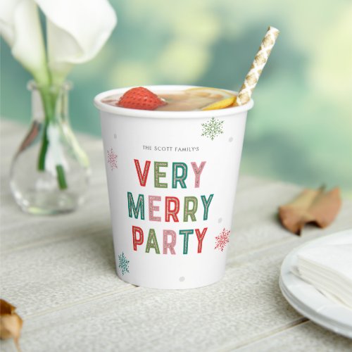 Lovely Lines Merry and Bright Holiday Party Cups