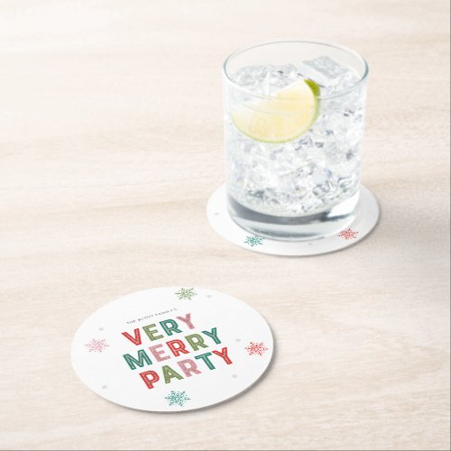 Lovely Lines Merry Bright Holiday Party Coasters