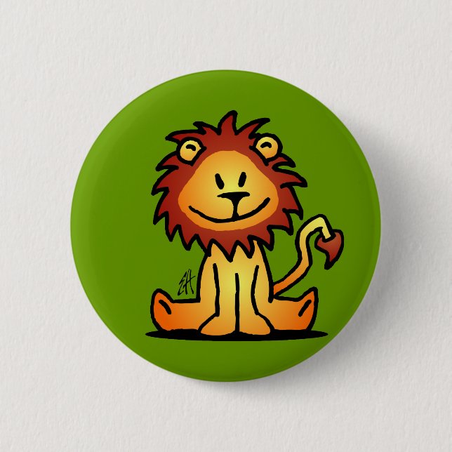Lovely Lion Pinback Button (Front)