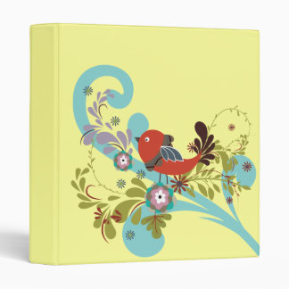 lovely little bird in a tree vector 3 ring binder