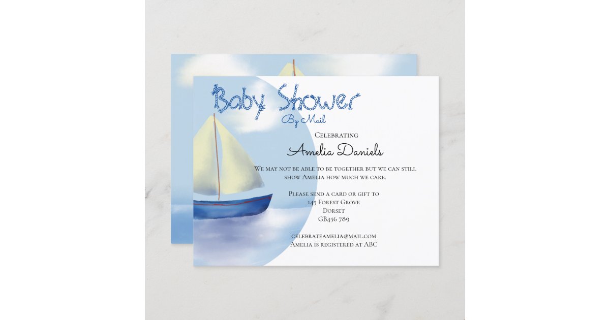 light blue sailboat baby shower