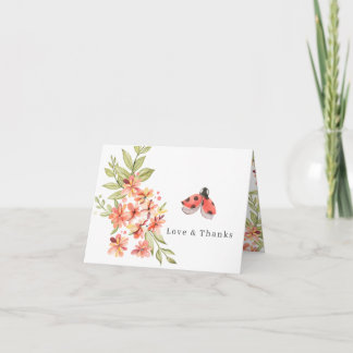 Lovely Little Ladybugs | Spring Floral Thank You Card