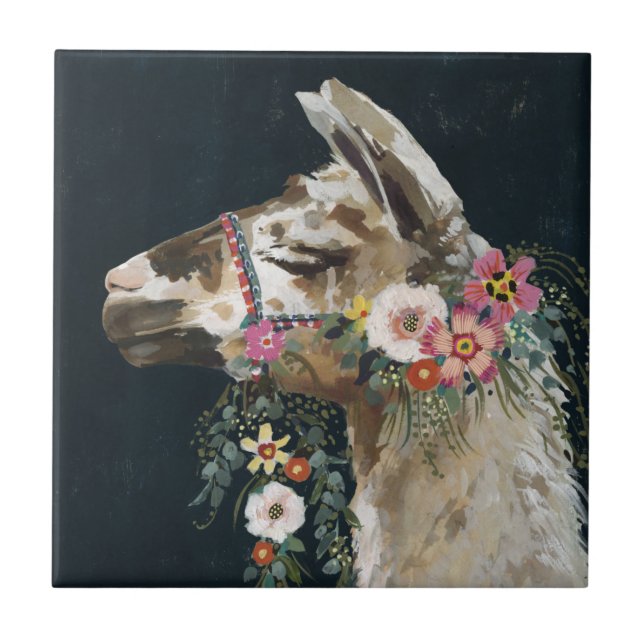 Lovely Llama Ceramic Tile (Front)