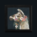Lovely Llama Gift Box<br><div class="desc">Lovely Llama II by Victoria Borges. Features the profile of a llama with decorative flower adornments.</div>