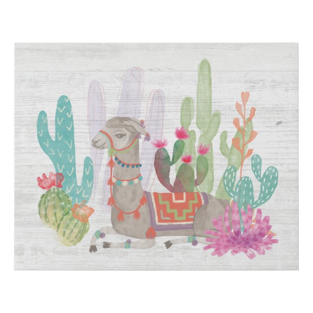 Lovely Llamas I Faux Canvas Print (Front)