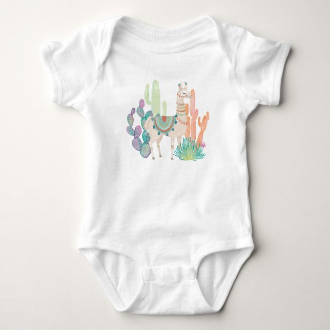 Lovely Llamas II Baby Bodysuit (Front)