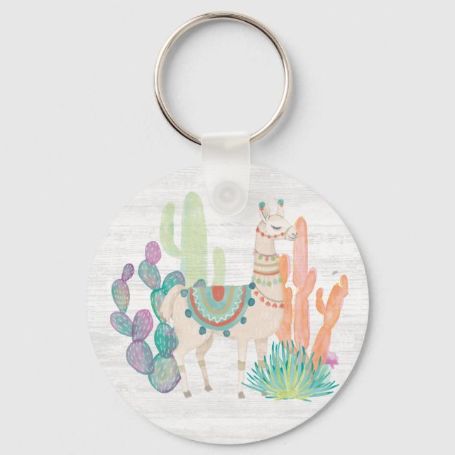 Lovely Llamas II Keychain (Front)