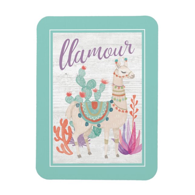Lovely Llamas II Llamour Magnet (Vertical)