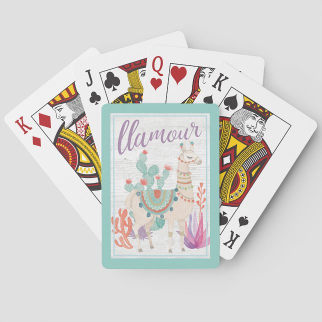 Lovely Llamas II Llamour Poker Cards (Back)