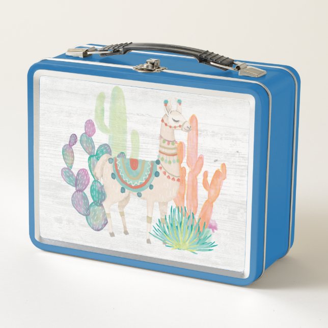 Lovely Llamas II Metal Lunch Box (Front)