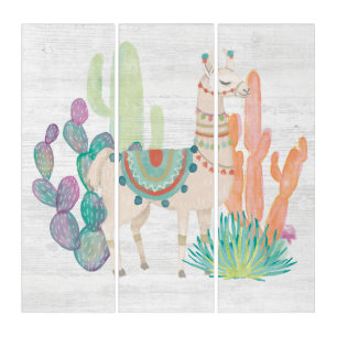 Lovely Llamas II Triptych