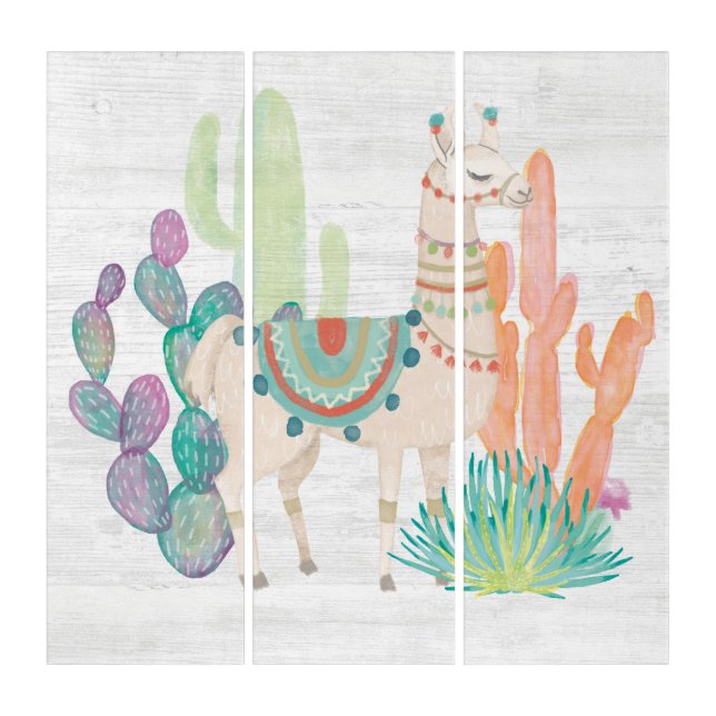 Lovely Llamas II Triptych (Front)