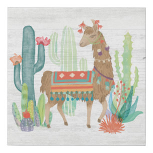 Lovely Llamas III Faux Canvas Print