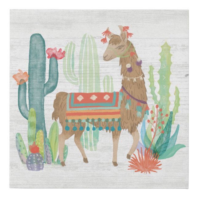 Lovely Llamas III Faux Canvas Print (Front)
