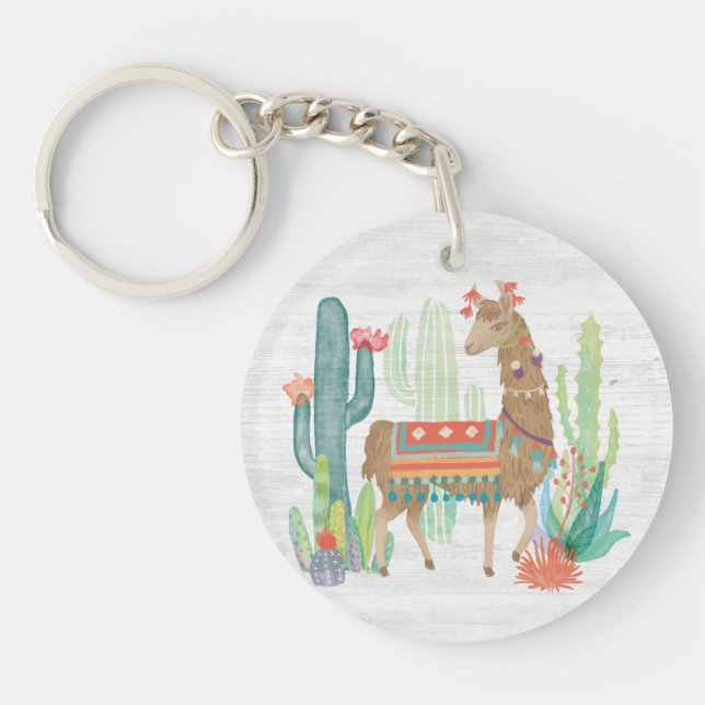 Lovely Llamas III Keychain (Front)