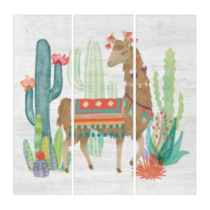 Lovely Llamas III Triptych