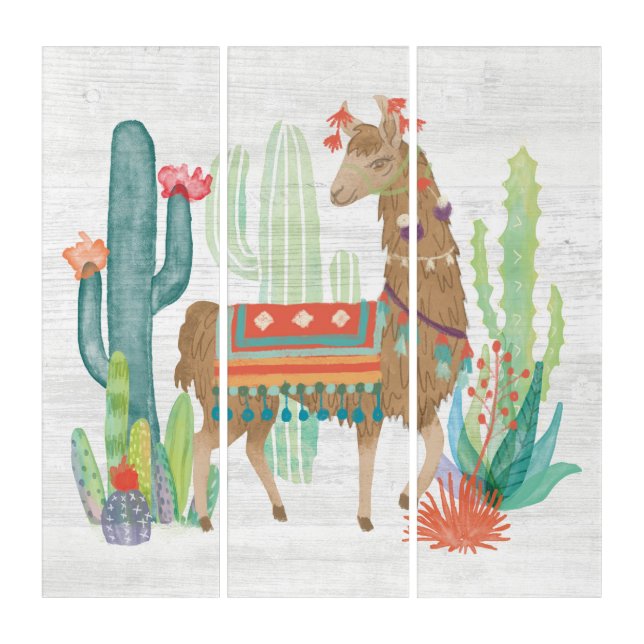 Lovely Llamas III Triptych (Front)