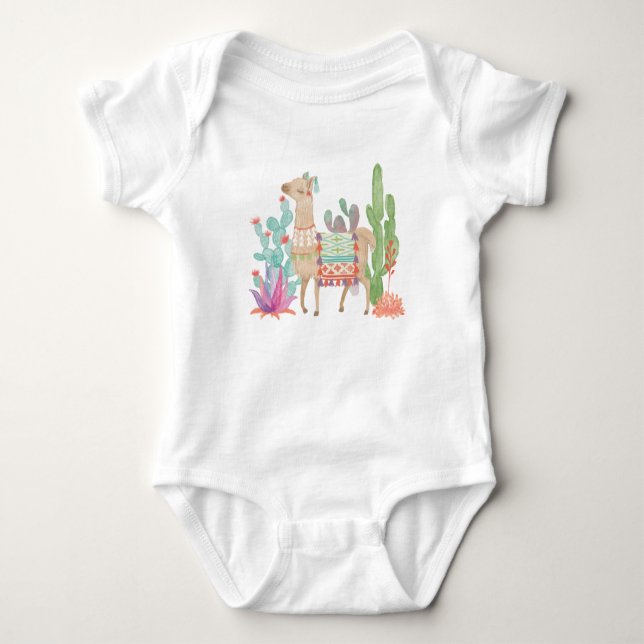 Lovely Llamas IV Baby Bodysuit (Front)