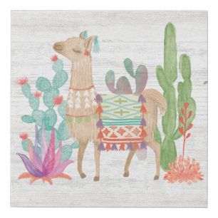 Lovely Llamas IV Faux Canvas Print