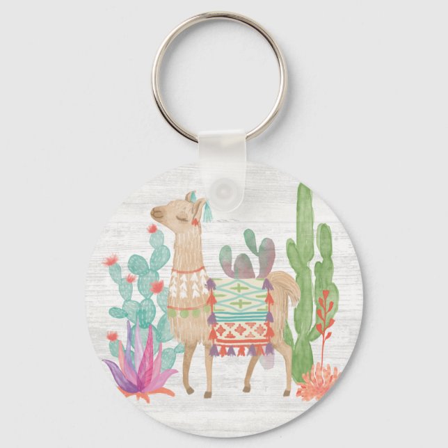 Lovely Llamas IV Keychain (Front)