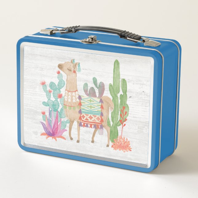 Lovely Llamas IV Metal Lunch Box (Front)