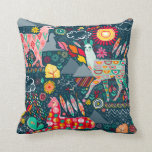 Lovely Llamas on Blue - Throw Pillow Lovely Llamas on Blue - Throw Pillow