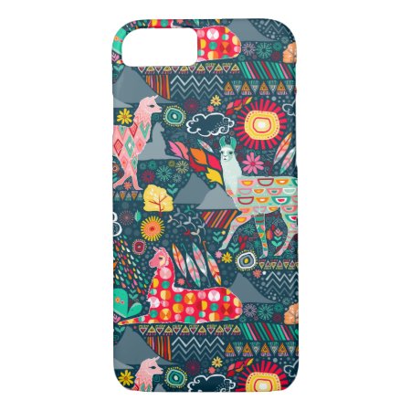 Lovely Llamas On Dark Teal Iphone 8/7 Case