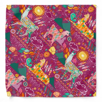 Lovely Llamas On Purple Bandana by creativetaylor at Zazzle