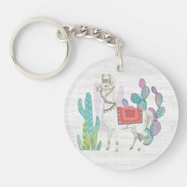 Lovely Llamas V Keychain (Front)