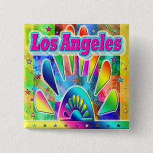 Lovely Los Angeles Sun & Palms Button