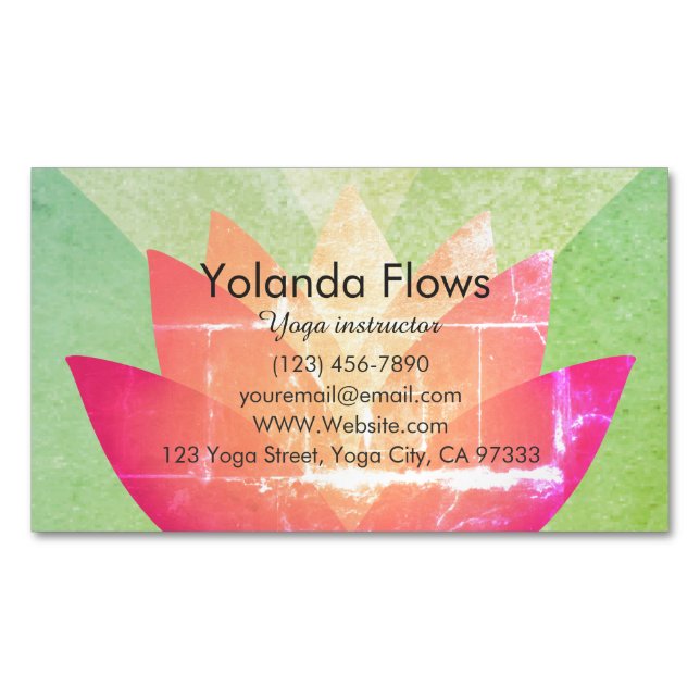 Lovely Lotus Flower Business Card Magnet (Front)