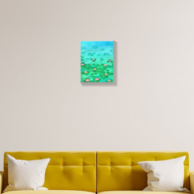 Lovely Lotus Pond Canvas Photo Tile (Living Room)
