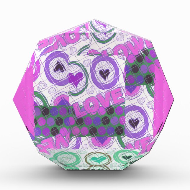 Lovely Love Heart Motif Art Print Award (Front)