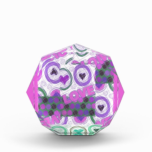Lovely Love Heart Motif Art Print Award (Front)