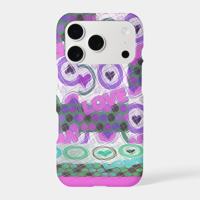 Lovely Love Heart Motif Art Print Case-Mate iPhone Case (Back)