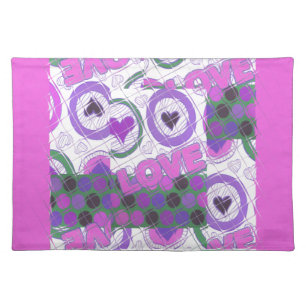 Lovely Love Heart Motif Art Print Placemat