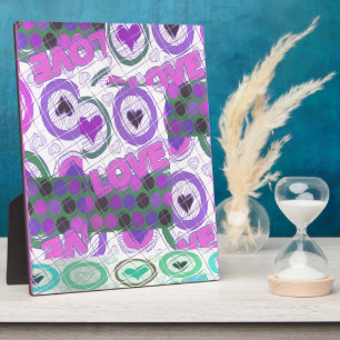 Lovely Love Heart Motif Art Print Plaque