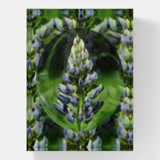 Lovely Lupine Abstract Floral Art  Paperweight (Vertical)