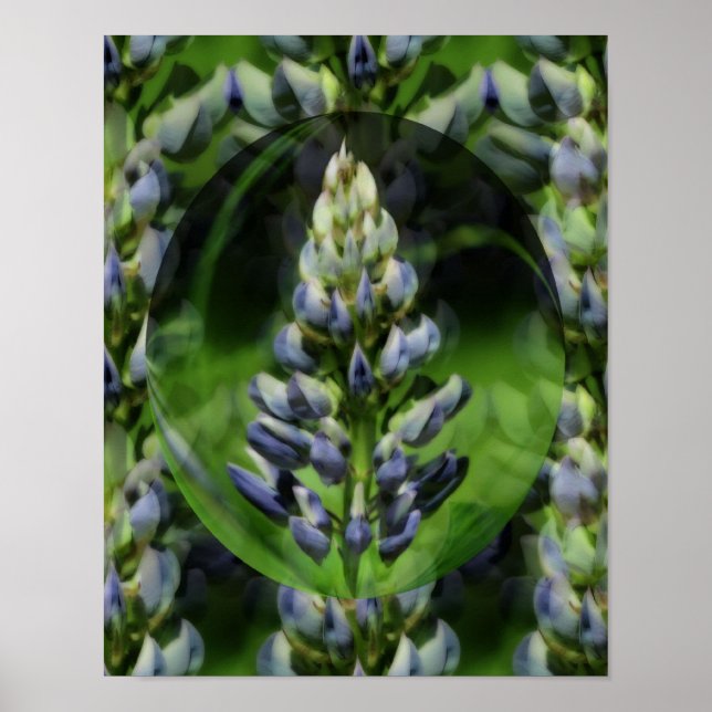 Lovely Lupine Abstract Floral Art Poster (Front)