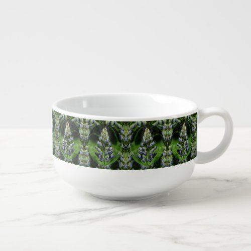 Lovely Lupine Abstract Floral Art Soup Mug