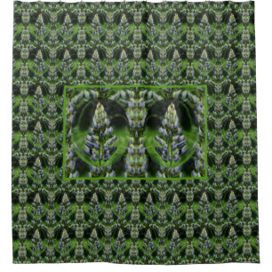 Lovely Lupine Floral Art Pattern Shower Curtain