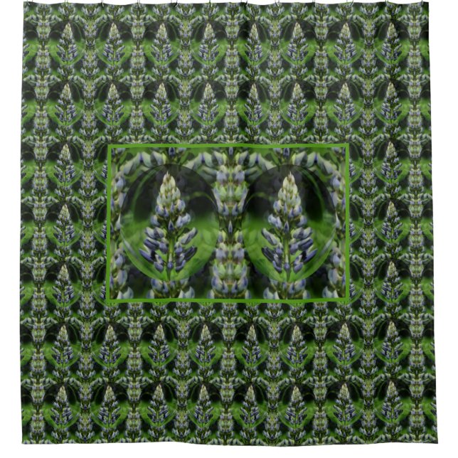 Lovely Lupine Floral Art Pattern Shower Curtain (Front)