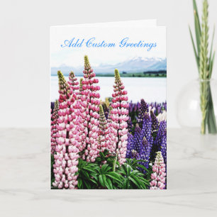 Lovely Lupins Custom Greeting Card