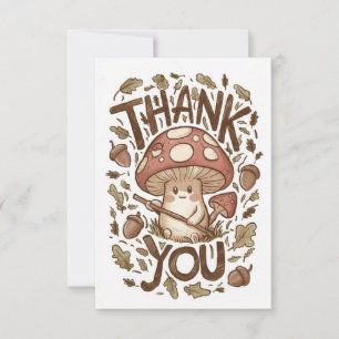 Lovely Magic Mushroom Thank You Card 