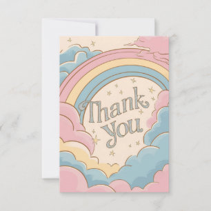 Lovely Magic Rainbow and Clouds  Thank You Card