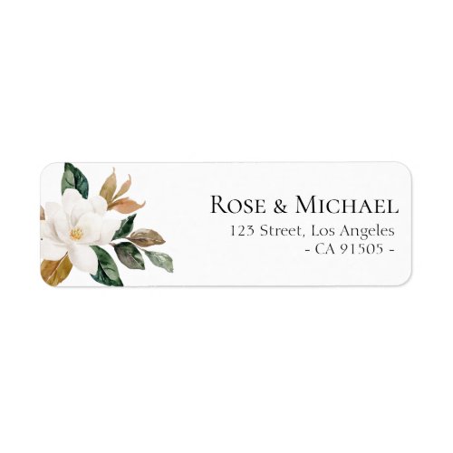 lovely magnolia florals address label