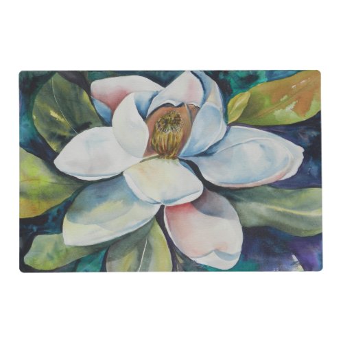 Lovely Magnolia Watercolor Floral Placemat