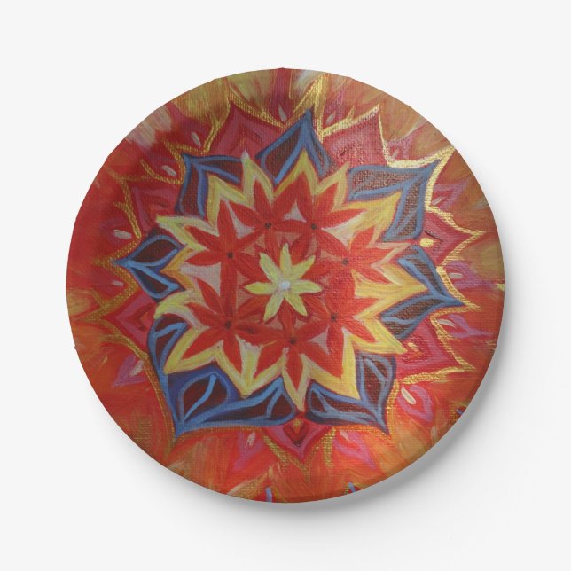 Lovely Mandala Custom Paper Plates 7 in (Front)