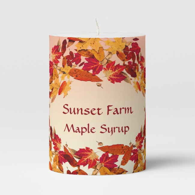 Lovely Maple Syrup Promotional Pillar Candle