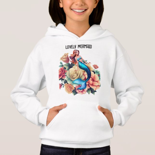 Lovely Mermaid Girls Hoodies & Sweatshirts. (Front)